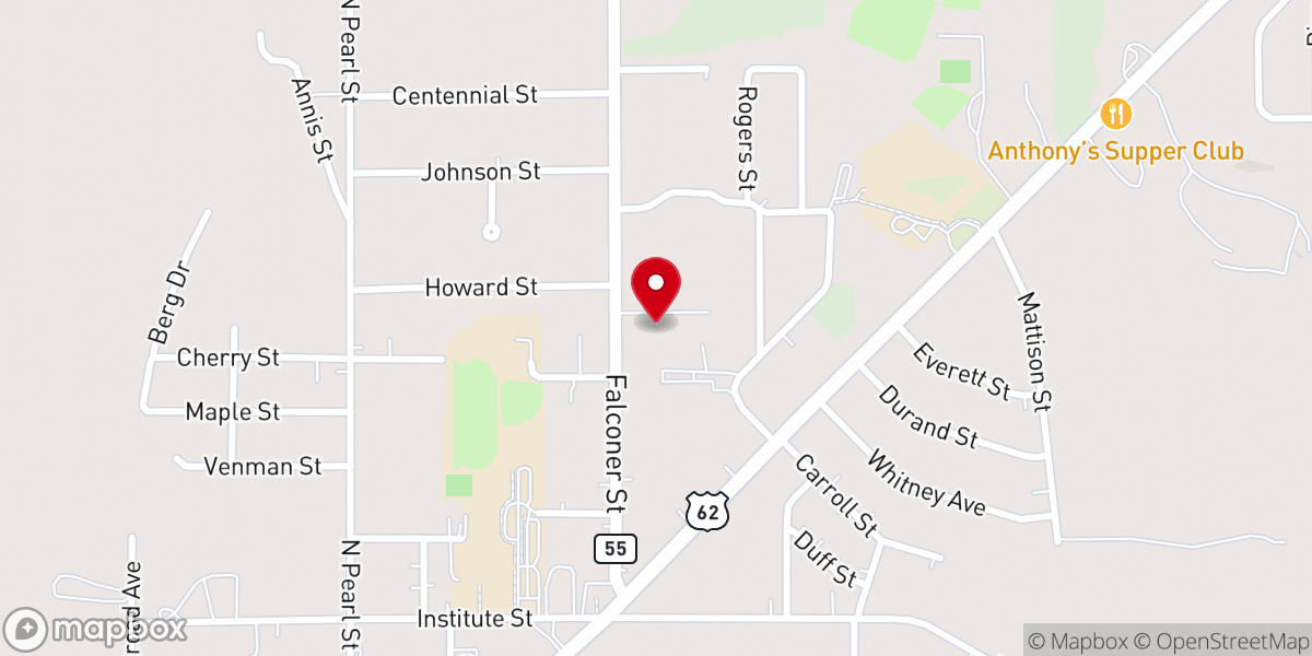 Map showing location of Frewsburg Alliance Church