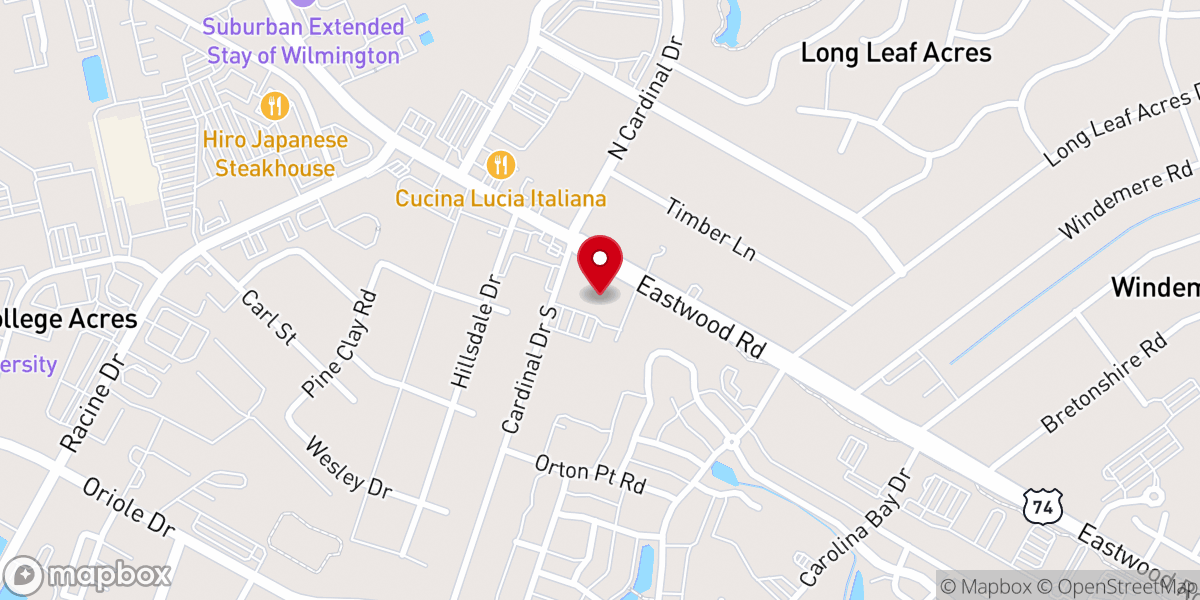 Map showing location of Eastwood Community Church