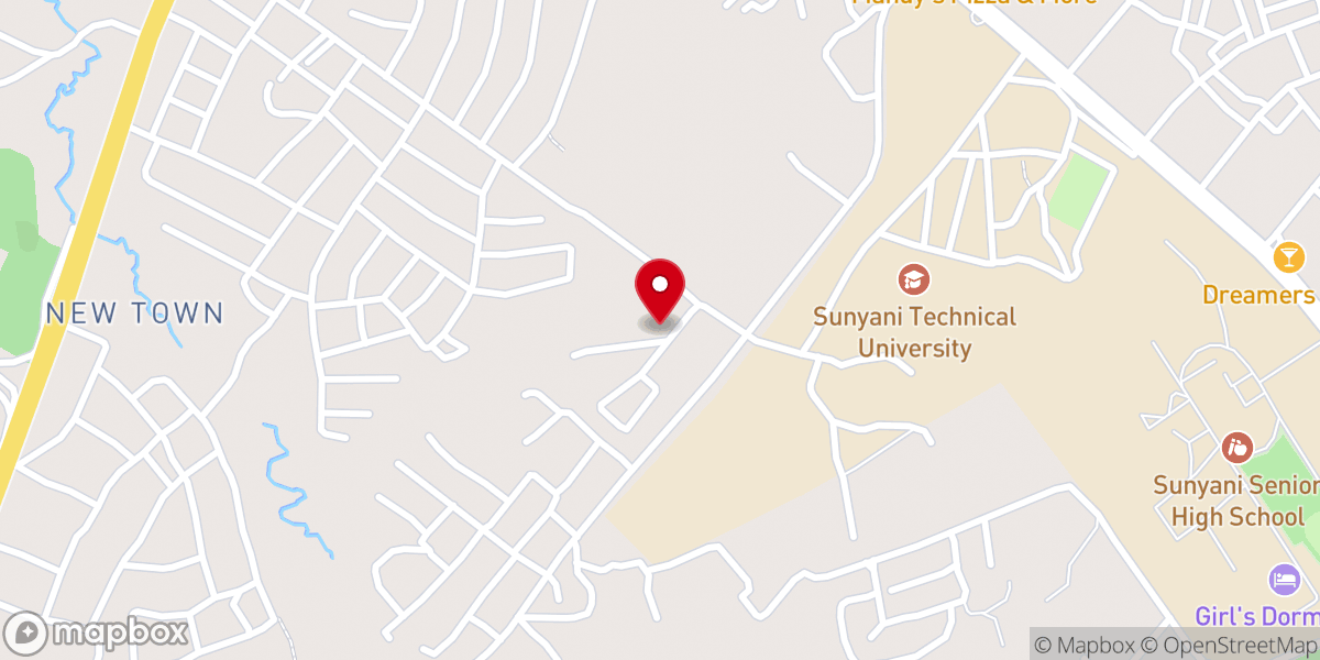 Map showing location of Church of Pentecost Sunyani Estate central Assembly