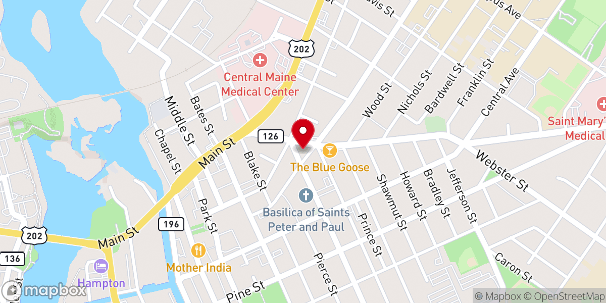 Map showing location of Calvary United Methodist Church
