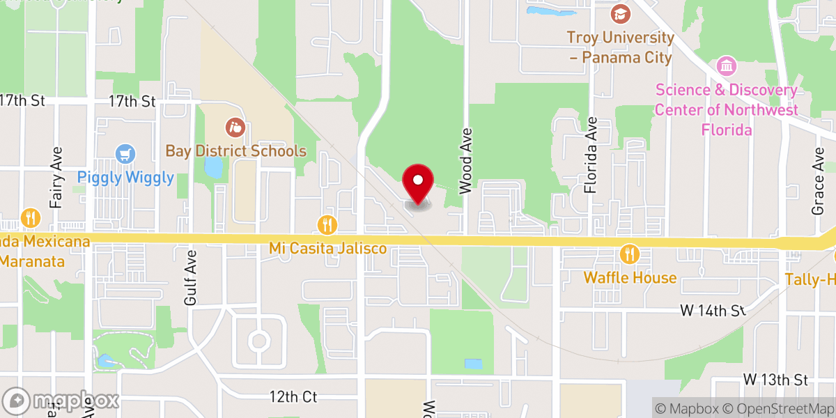 Map showing location of Bayside Church