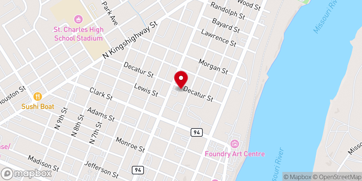 Map showing location of St. Charles Borromeo Catholic Parish