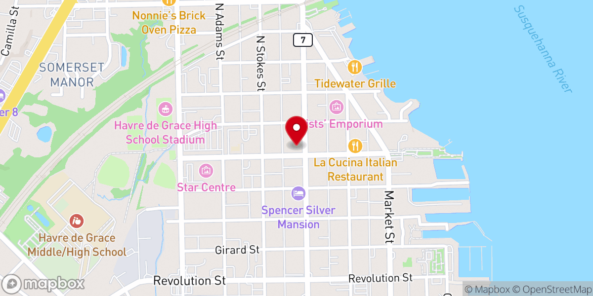 Map showing location of Saint Johns Episcopal Church - Food Distribution Center