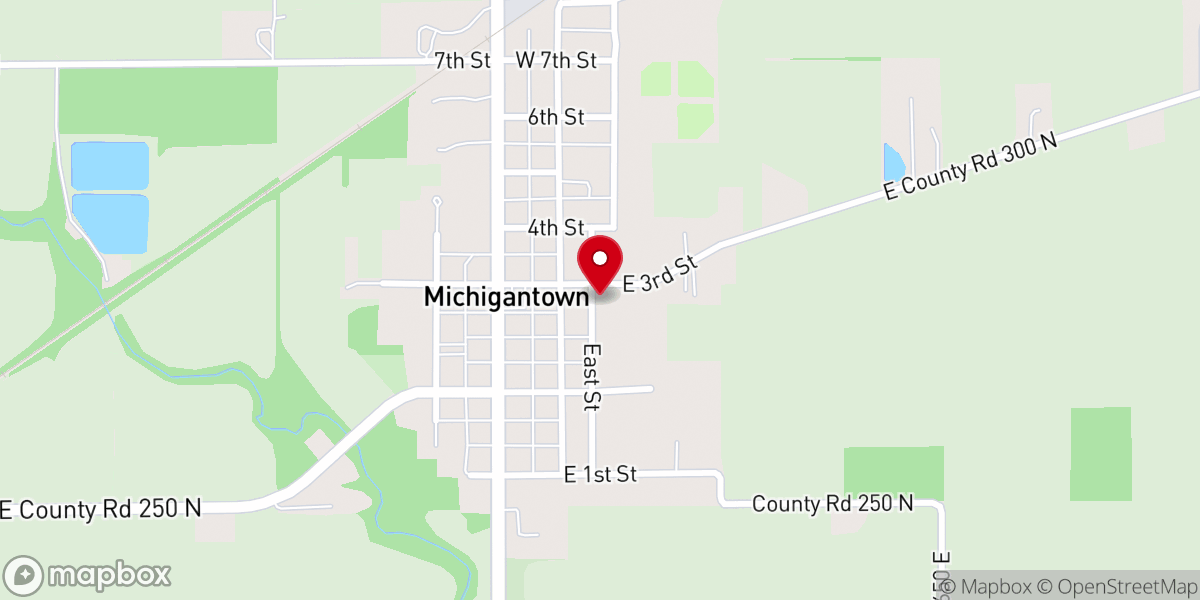 Map showing location of Michigantown United Methodist