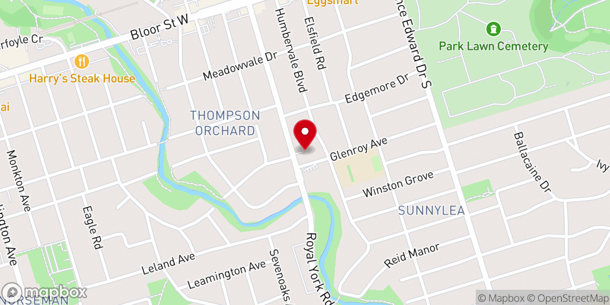 Map showing location of Royal York Road United Church