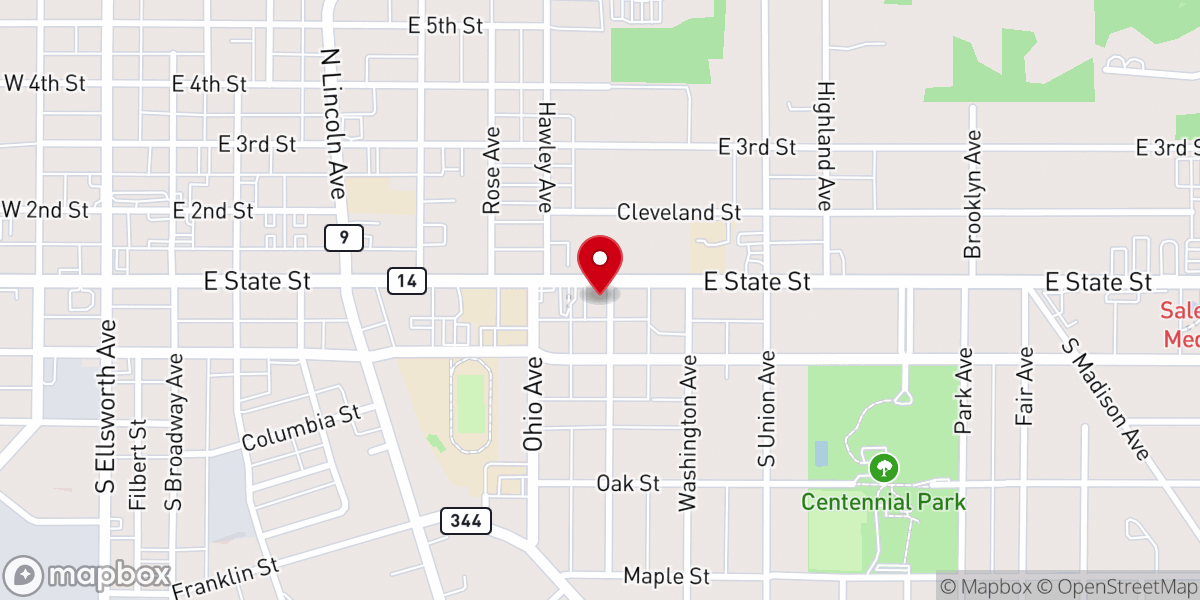 Map showing location of Holy Trinity Lutheran Church