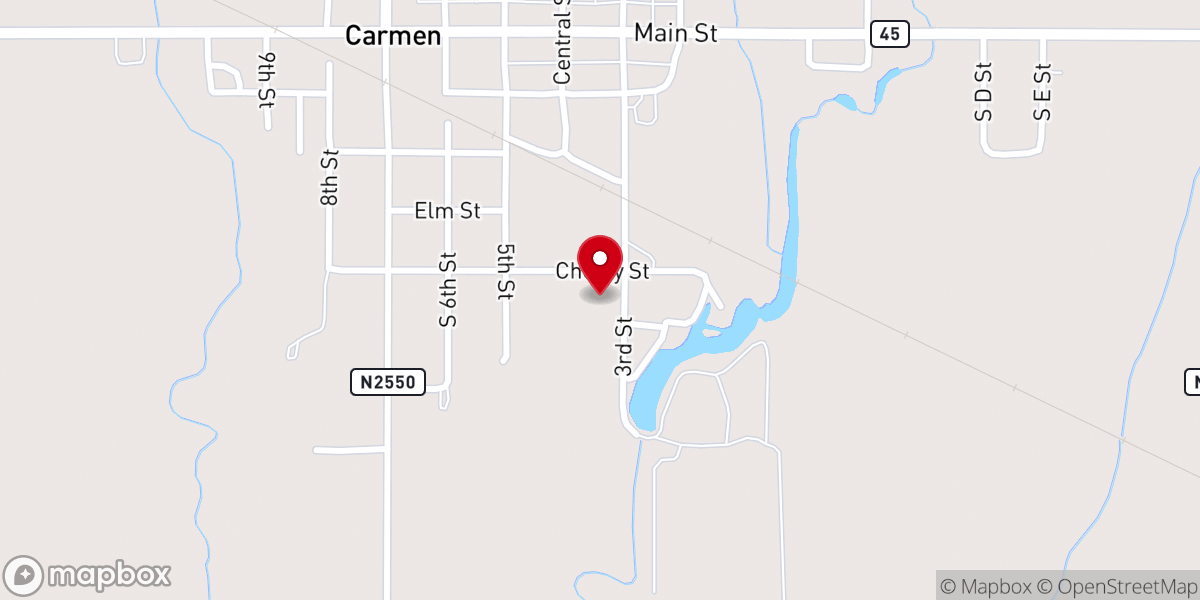 Map showing location of United Methodist Church Parsonage