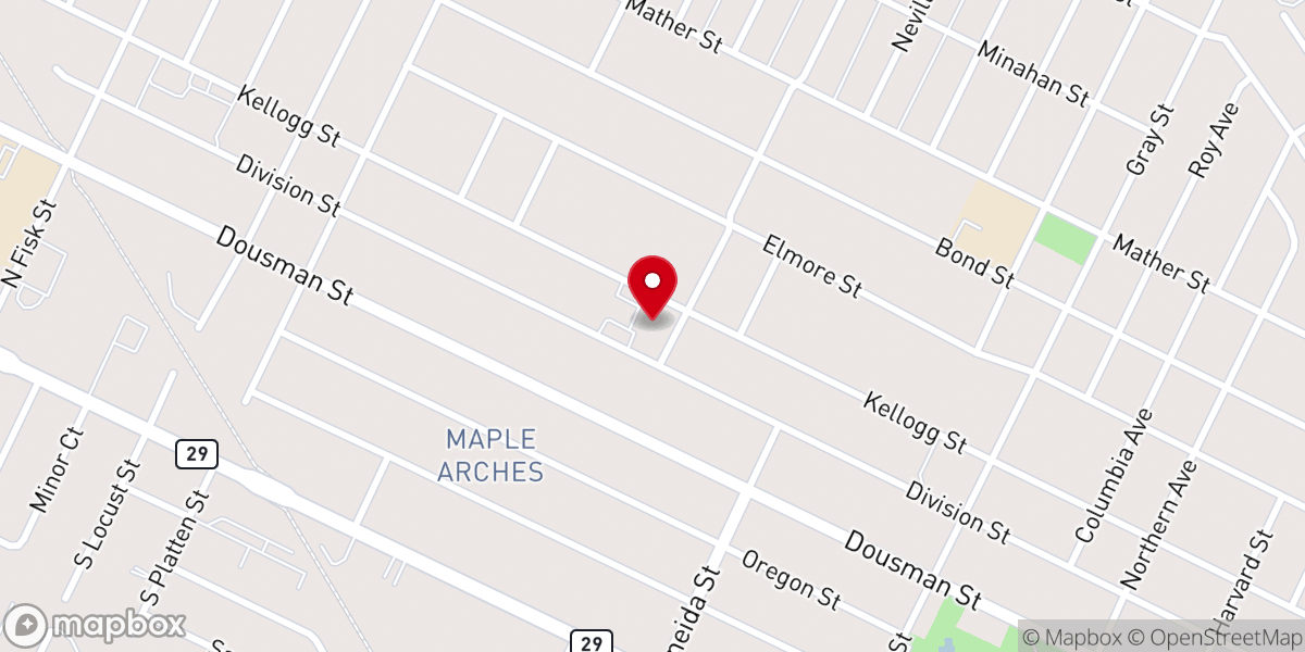 Map showing location of St Paul's United Methodist Church