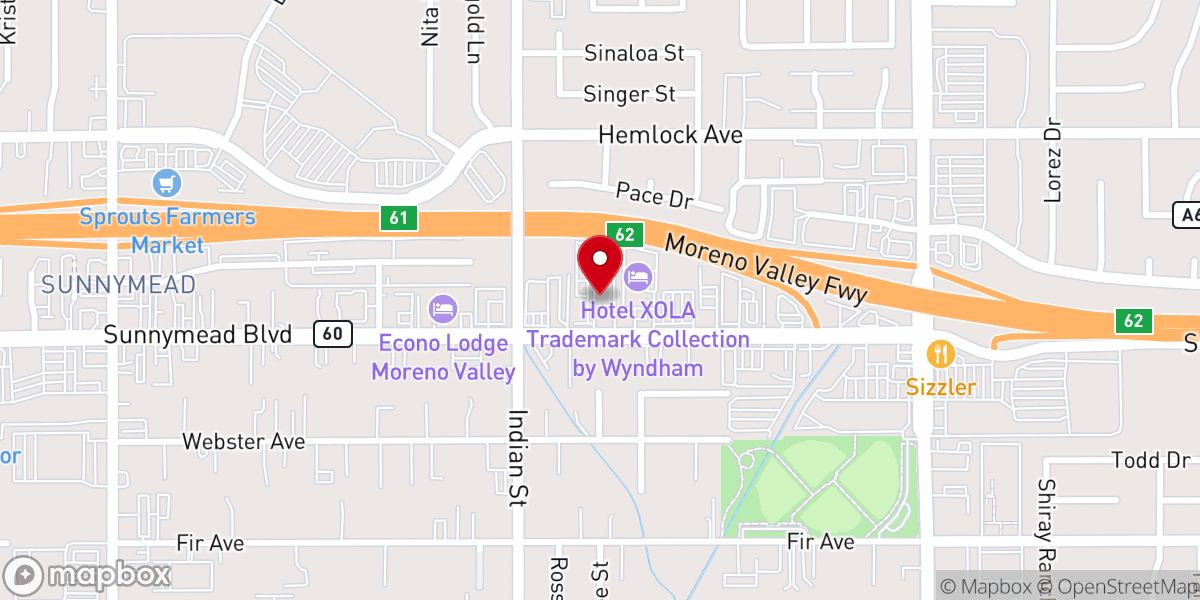 Map showing location of Remnant Church Moreno Valley