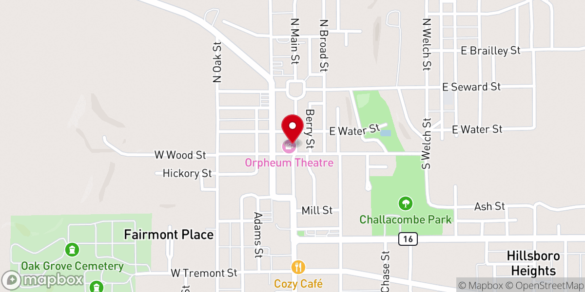 Map showing location of Orpheum & Grand Theatres