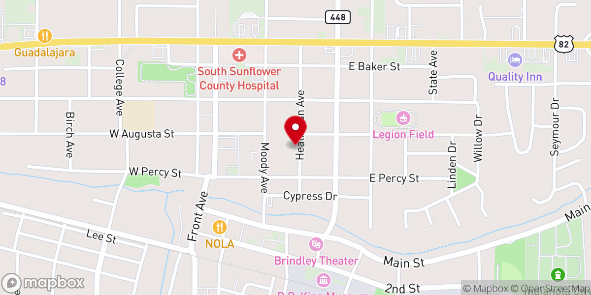 Map showing location of Mt Zion Heathman MB Church