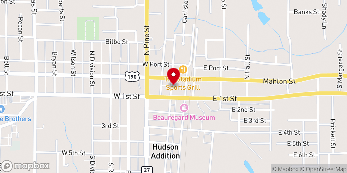 Map showing location of Office of the Public Defender 36th Judicial District