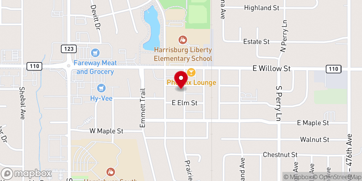 Map showing location of Harrisburg Area Food Pantry