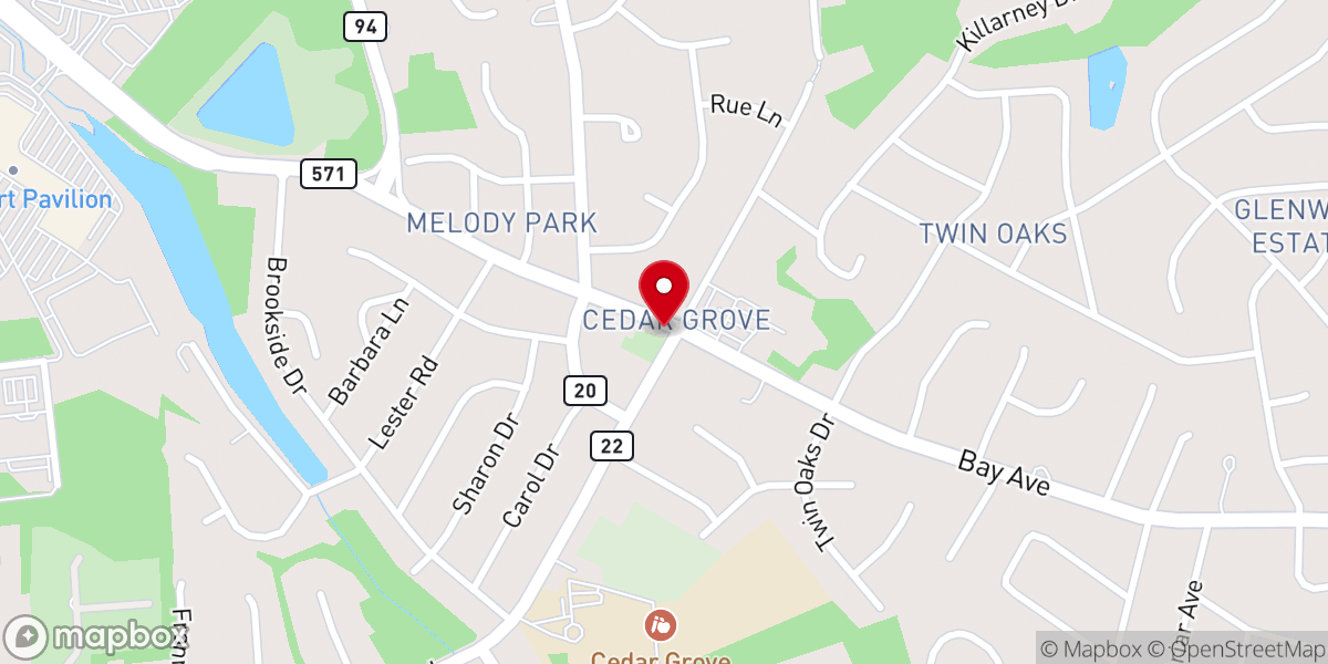 Map showing location of Cedar Grove United Methodist Church