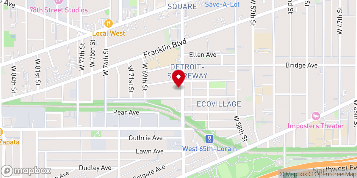 Map showing location of Calvary Reformed Church