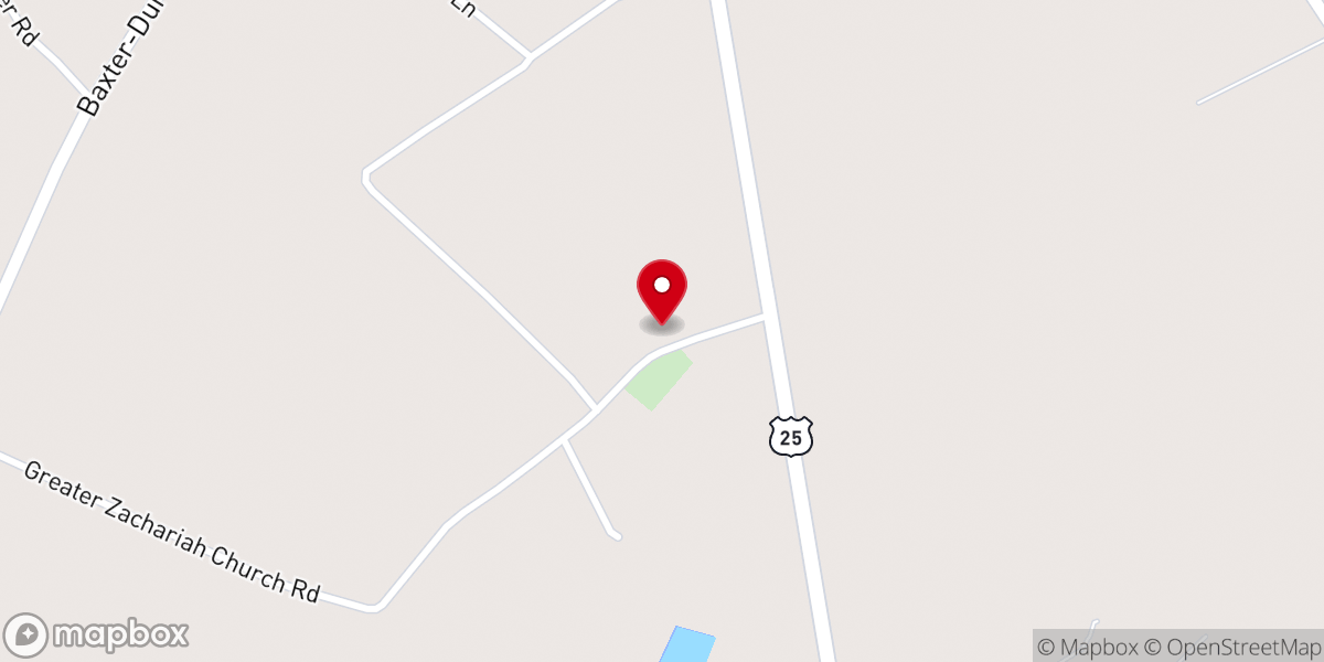 Map showing location of Greater Zachariah Missionary Baptist Church