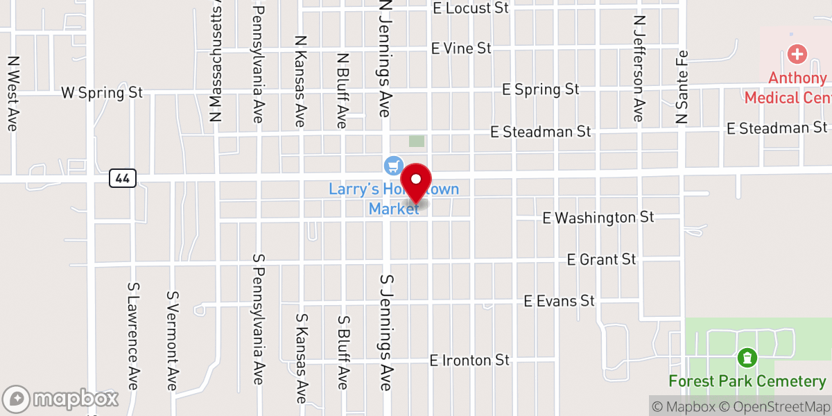 Map showing location of Anthony Church of Christ