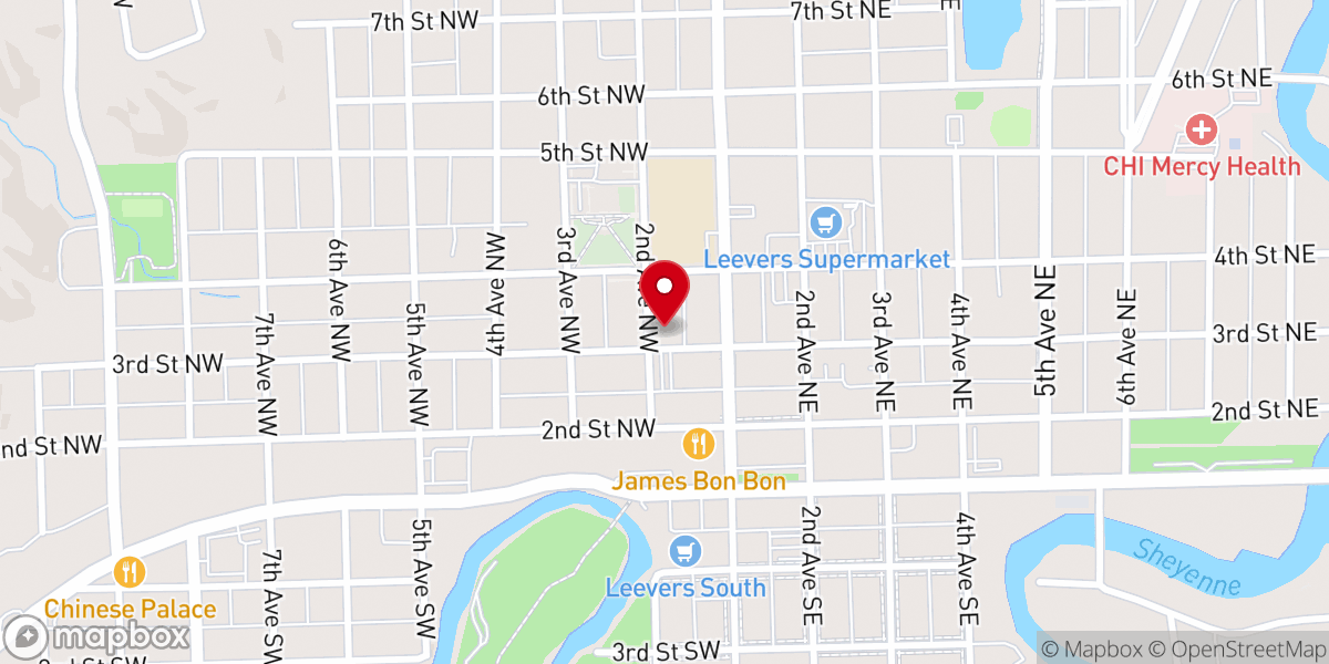 Map showing location of Our Savior's Lutheran Church