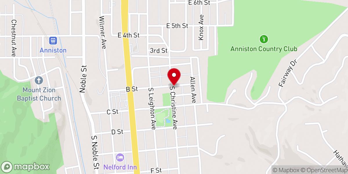 Map showing location of Mt Olive Baptist Church