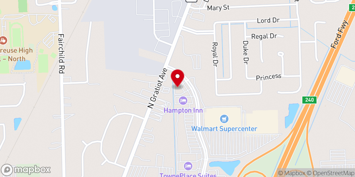 Map showing location of Northridge Baptist Church