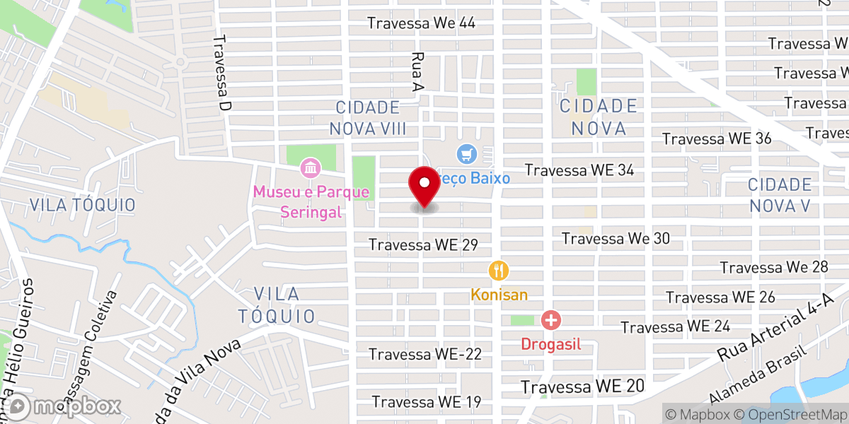 Map showing location of Igreja Batista Independente em Cidade Nova