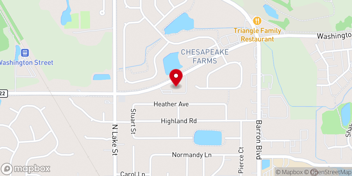 Map showing location of Shepherd of the Lakes Lutheran Church