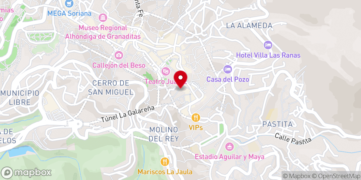 Map showing location of Templo de San Francisco