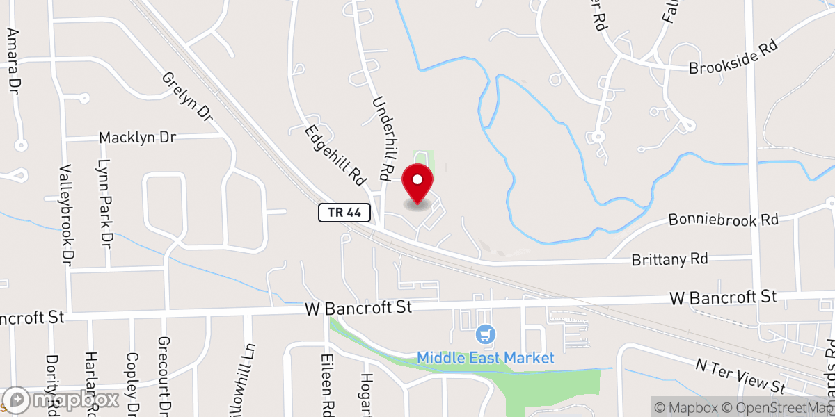 Map showing location of St. Michael's in the Hills Episcopal Church