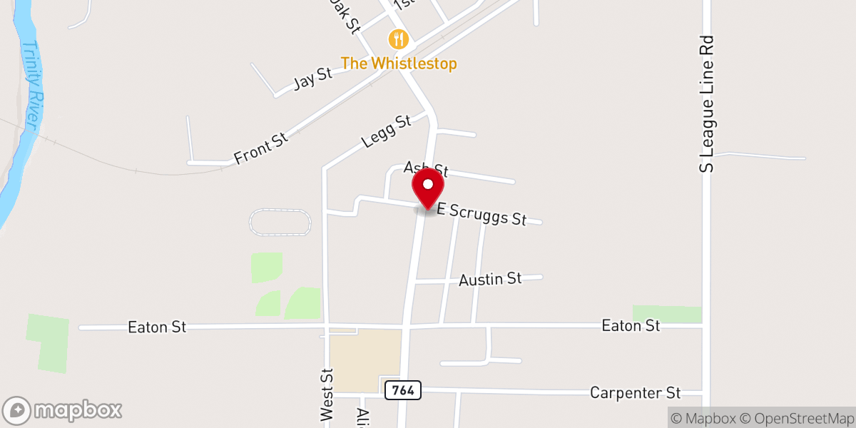 Map showing location of Trinidad United Methodist Church