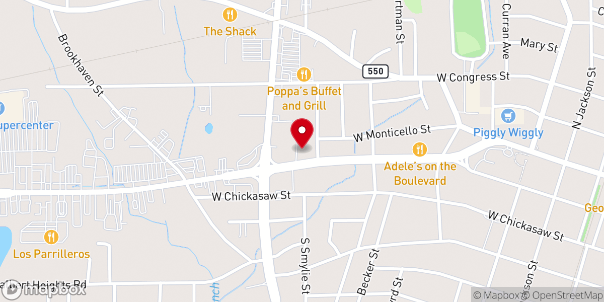 Map showing location of Brookway Church of Christ