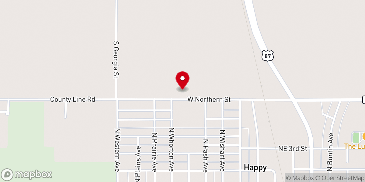 Map showing location of Happy Methodist Church