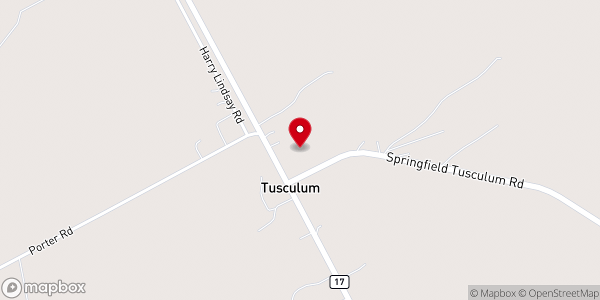 Map showing location of Tusculum Christian Church