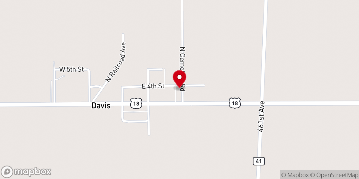 Map showing location of Bethel Reformed Church