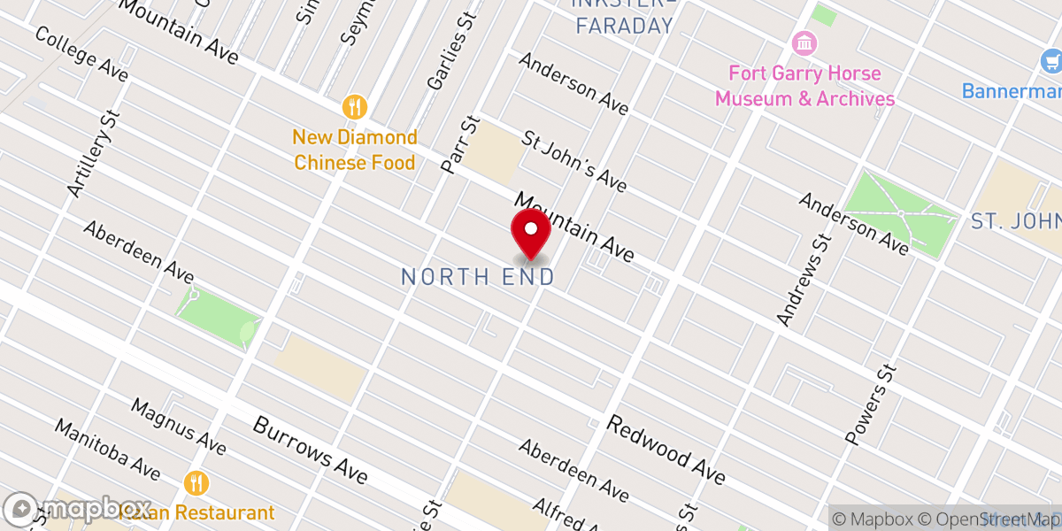 Map showing location of St. John's Lutheran Church