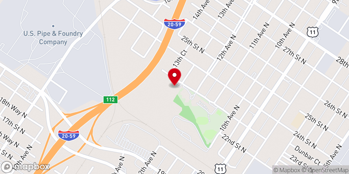Map showing location of First Baptist Church Carver
