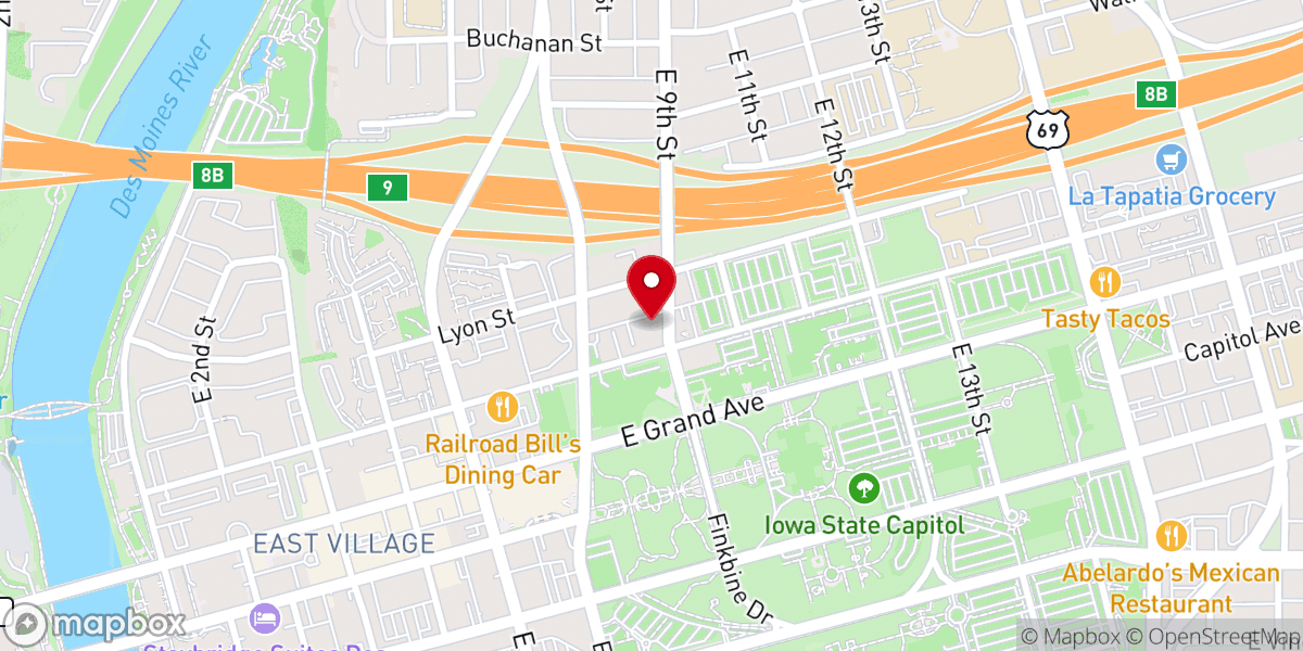 Map showing location of Calvary Chapel Des Moines