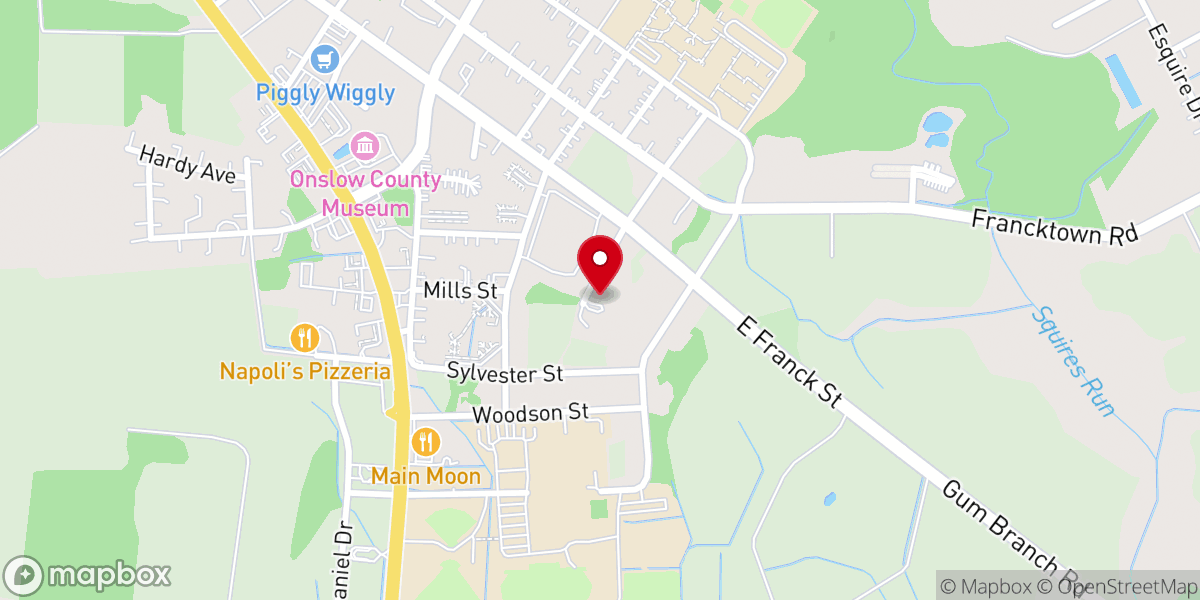 Map showing location of Gospel Temple United Holy Church