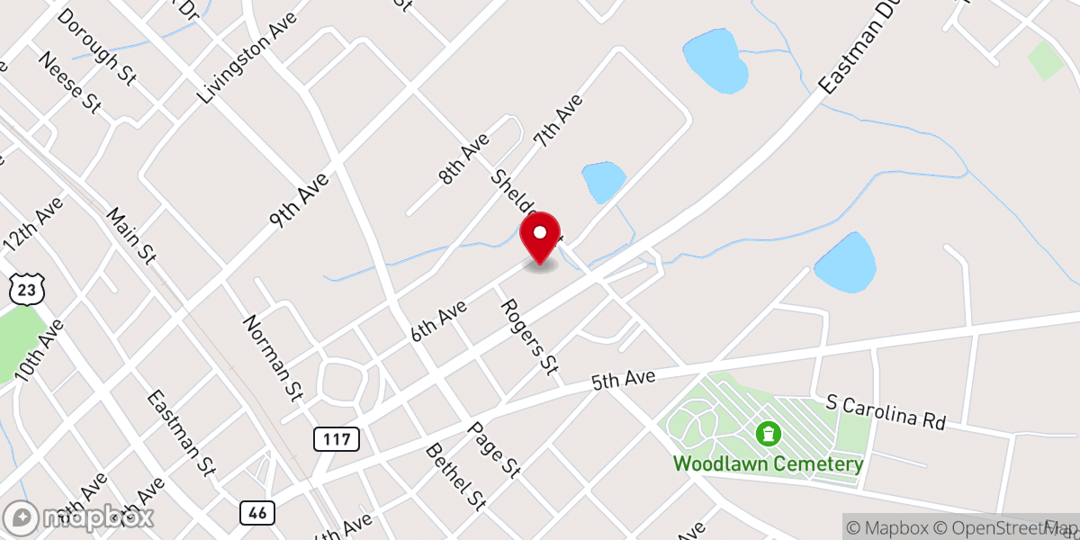 Map showing location of First freewill baptist church