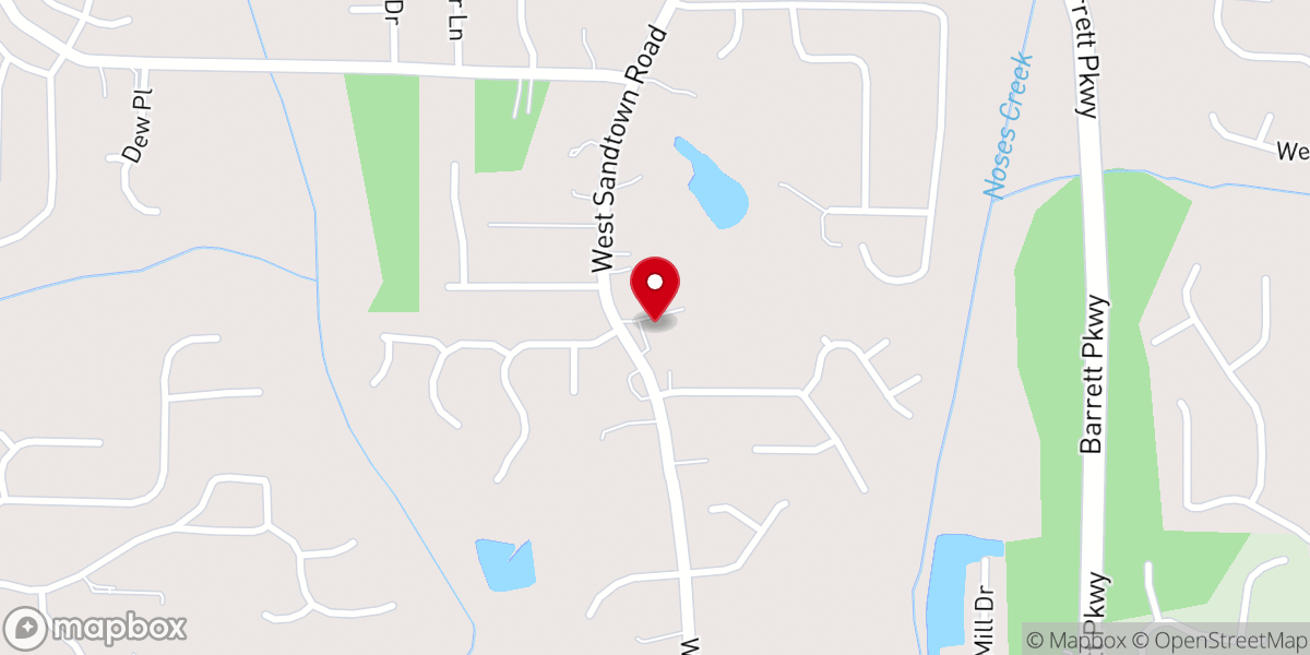 Map showing location of Cheatham Hill Baptist Church