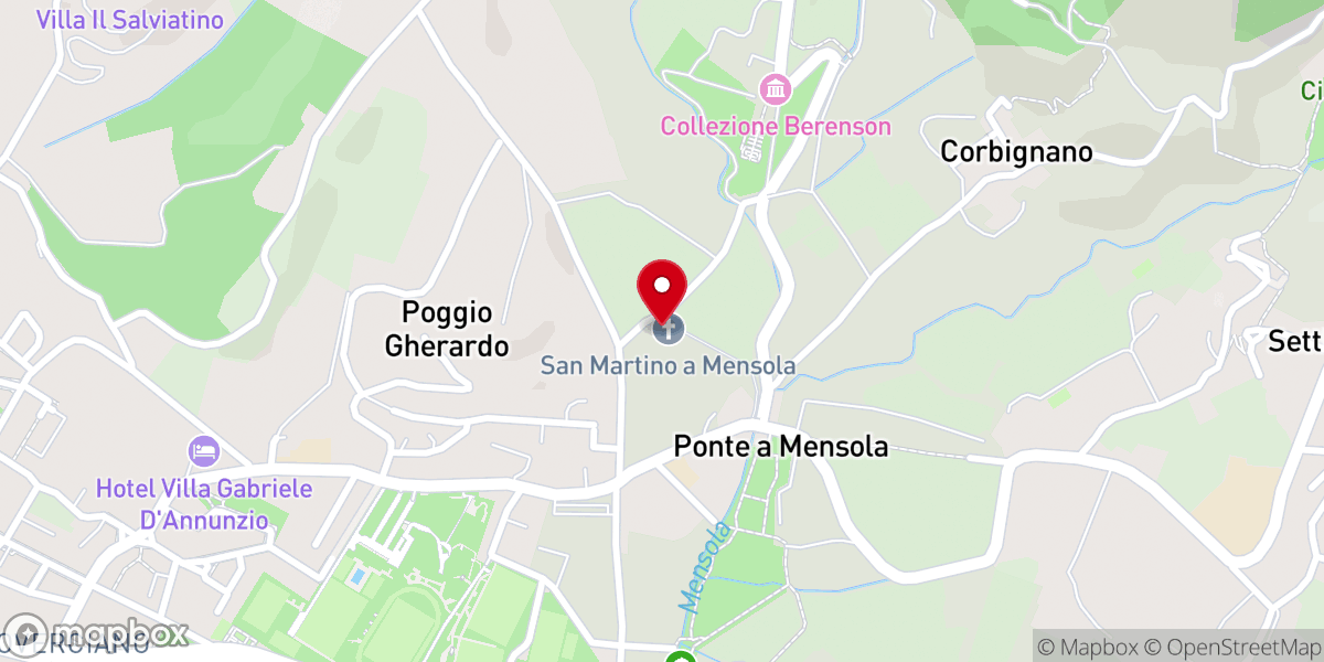 Map showing location of Chiesa Cattolica Parrocchiale di San Martino a Mensola