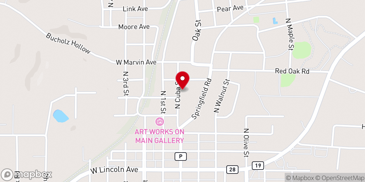 Map showing location of First Assembly of God Church