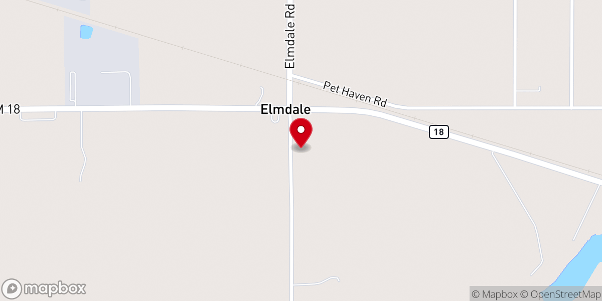 Map showing location of Elmdale Baptist Church