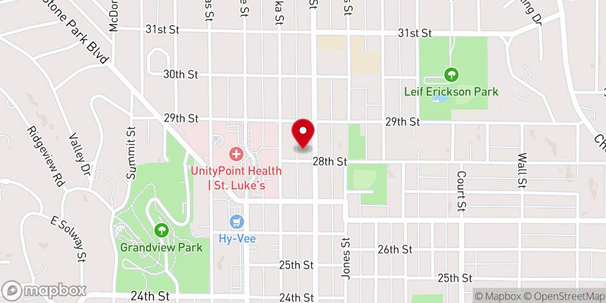 Map showing location of St John Lutheran Church