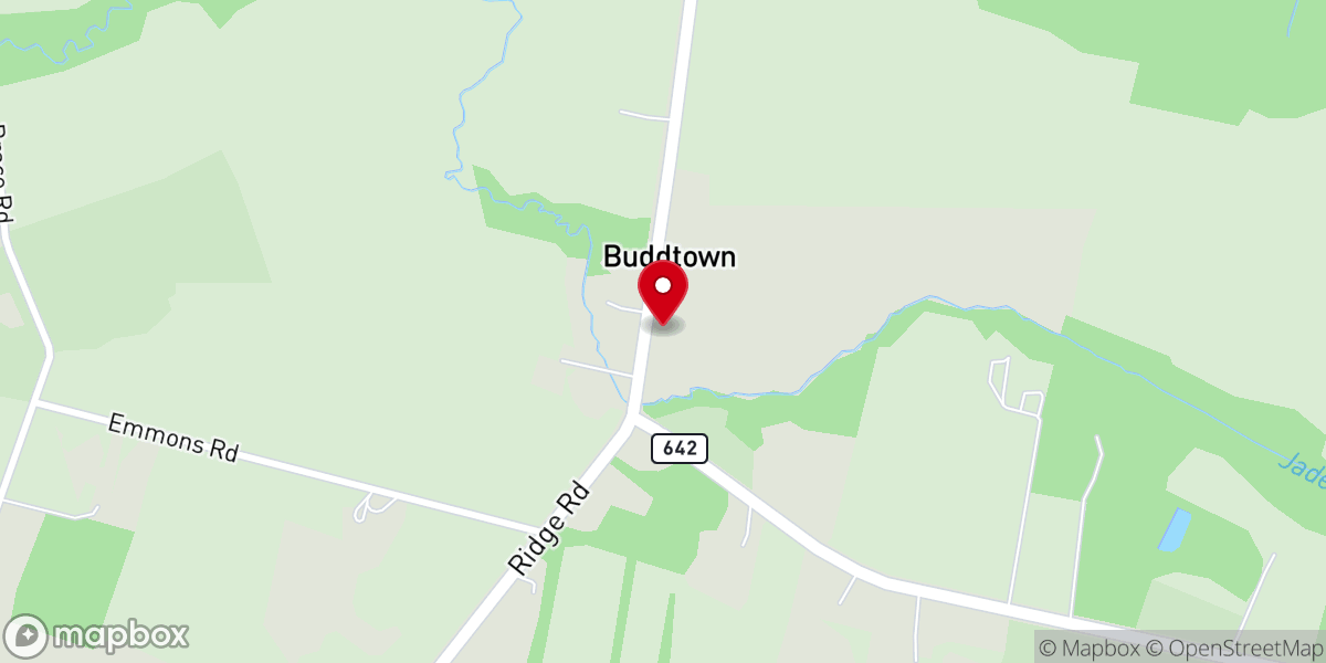 Map showing location of Buddtown United Methodist Church