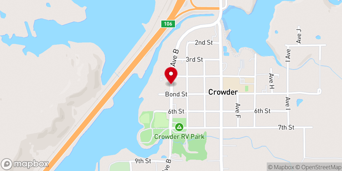 Map showing location of Choctaw Nation Church Office