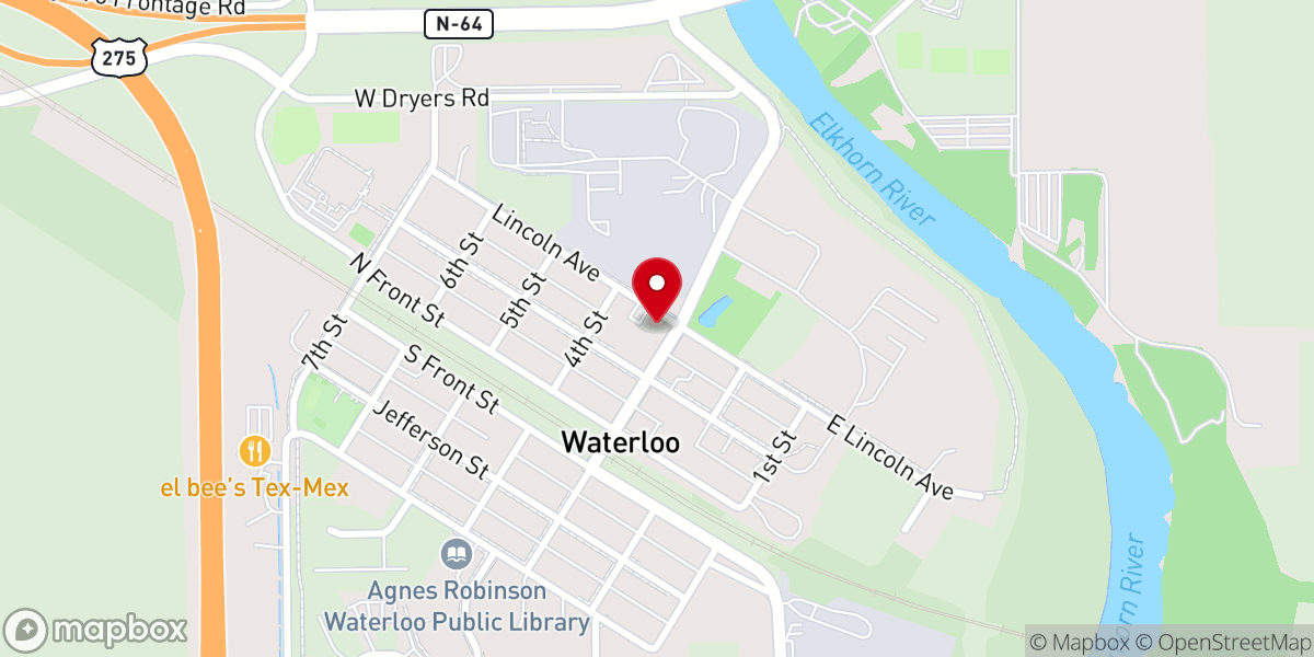 Map showing location of United Methodist Church