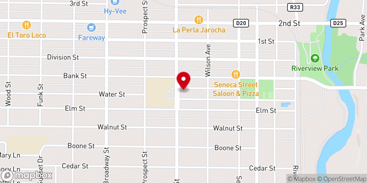 Map showing location of St. Thomas Aquinas Catholic Church