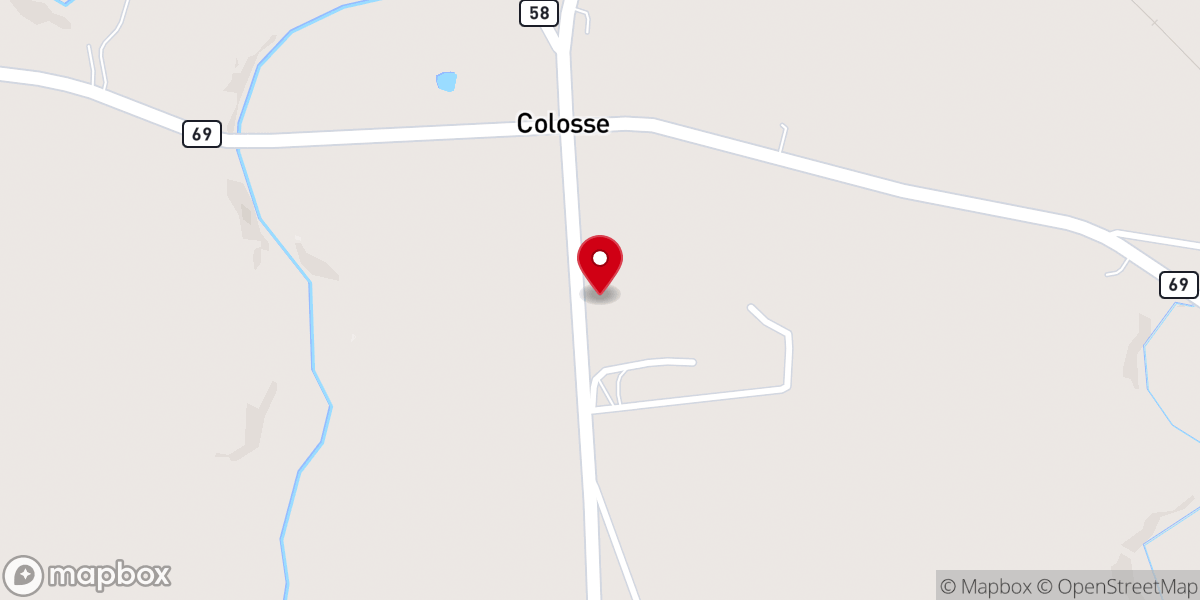 Map showing location of Fellowship Baptist Church of Colosse