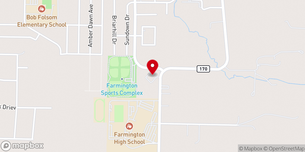 Map showing location of Iglesia Cielos Abiertos Farmington
