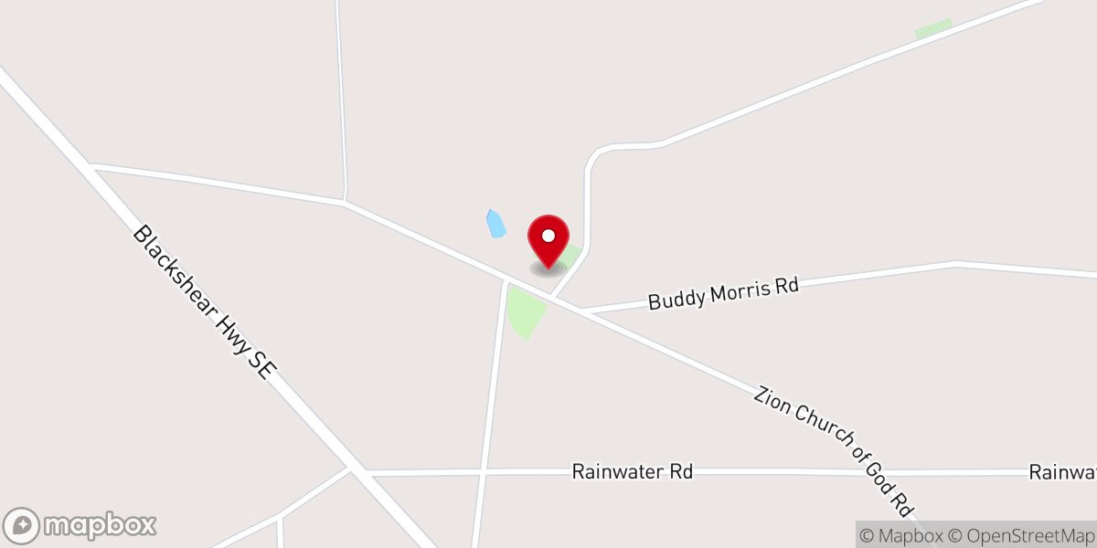 Map showing location of Zion Church of God